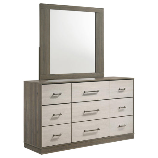 Fenwick 9-drawer Dresser with Mirror Grey Oak - alternate view