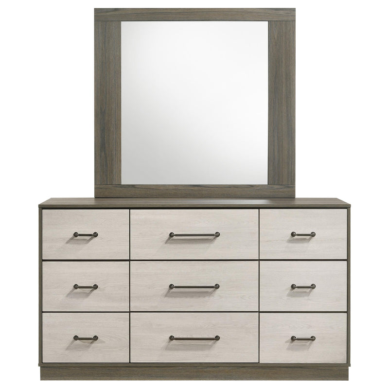 Fenwick 9-drawer Dresser with Mirror Grey Oak - detail 3