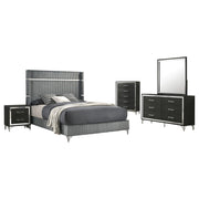 Lucia 5-piece Queen Bedroom Set Grey and Black - alternate view