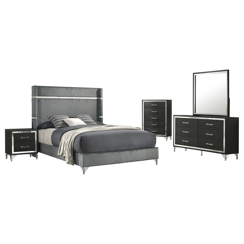 Lucia 5-piece Queen Bedroom Set Grey and Black - alternate view