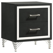 Lucia 2-drawer Nightstand Bedside Table Black - alternate view