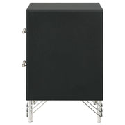 Lucia 2-drawer Nightstand Bedside Table Black - detail 5