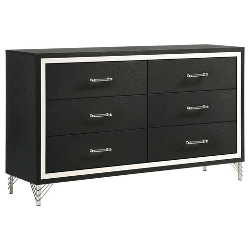 Lucia 6-drawer Dresser Cabinet Black - alternate view