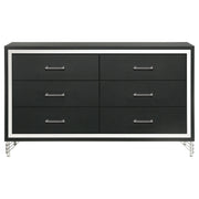 Lucia 6-drawer Dresser Cabinet Black - detail 3