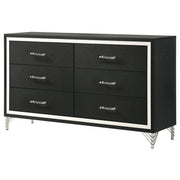 Lucia 6-drawer Dresser Cabinet Black - detail 4
