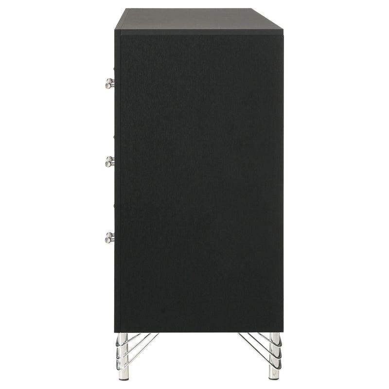 Lucia 6-drawer Dresser Cabinet Black - detail 5