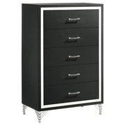 Lucia 5-drawer Bedroom Chest of Drawers Black - alternate view