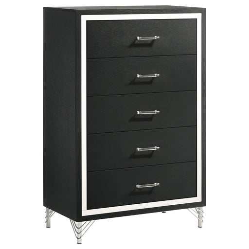 Lucia 5-drawer Bedroom Chest of Drawers Black - alternate view