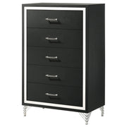 Lucia 5-drawer Bedroom Chest of Drawers Black - detail 4