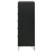 Lucia 5-drawer Bedroom Chest of Drawers Black - detail 5