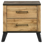 Kaywood 2-drawer Nightstand Bedside Table Natural Pine - detail 3