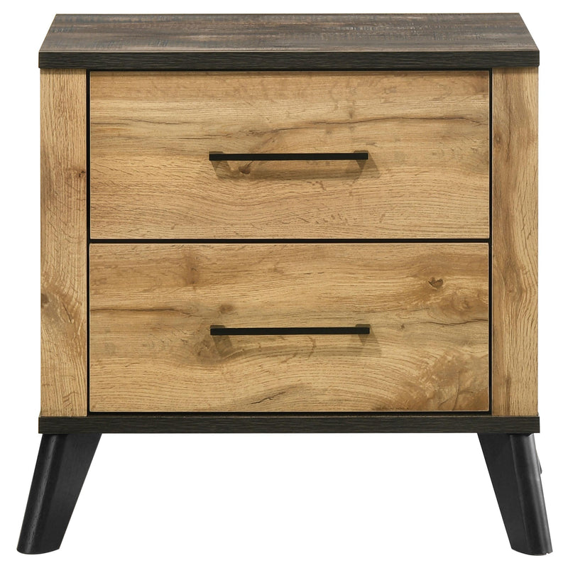 Kaywood 2-drawer Nightstand Bedside Table Natural Pine - detail 3