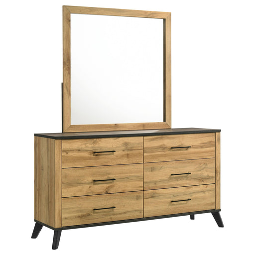 Kaywood 6-drawer Dresser and Mirror Natural Pine - alternate view