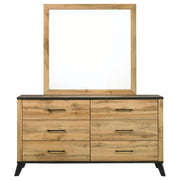 Kaywood 6-drawer Dresser and Mirror Natural Pine - detail 3