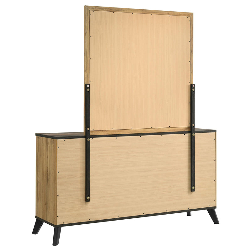 Kaywood 6-drawer Dresser and Mirror Natural Pine - detail 6