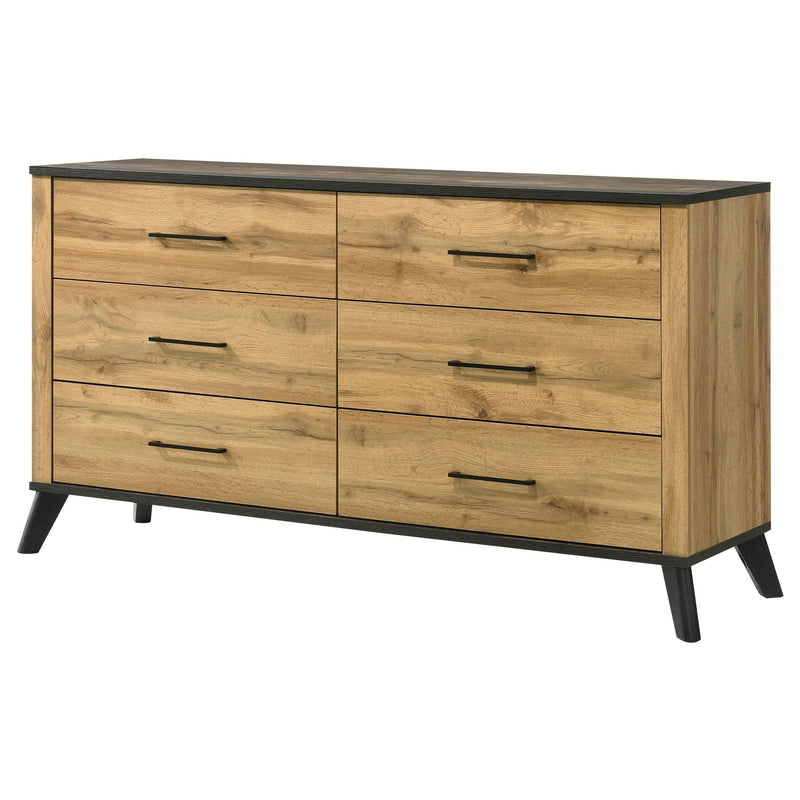 Kaywood 6-drawer Dresser Cabinet Natural Pine - detail 4