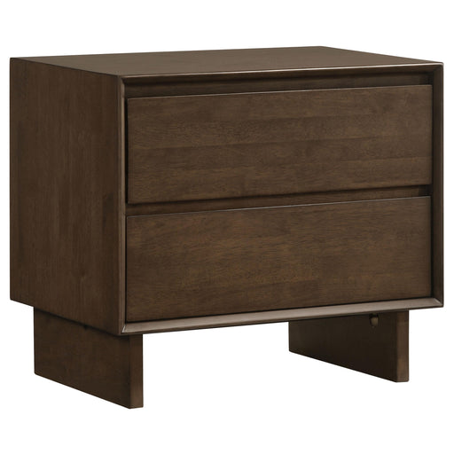Glenwood 2-drawer Nightstand Bedside Table Warm Brown - alternate view