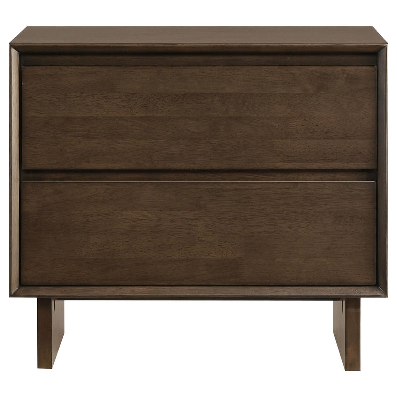 Glenwood 2-drawer Nightstand Bedside Table Warm Brown - detail 3
