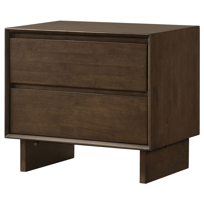 Glenwood 2-drawer Nightstand Bedside Table Warm Brown - detail 4