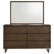 Glenwood 6-drawer Dresser and Mirror Warm Brown - detail 3