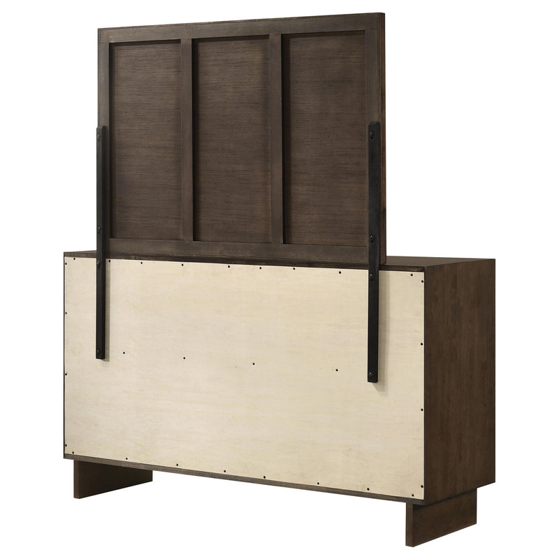 Glenwood 6-drawer Dresser and Mirror Warm Brown - detail 8