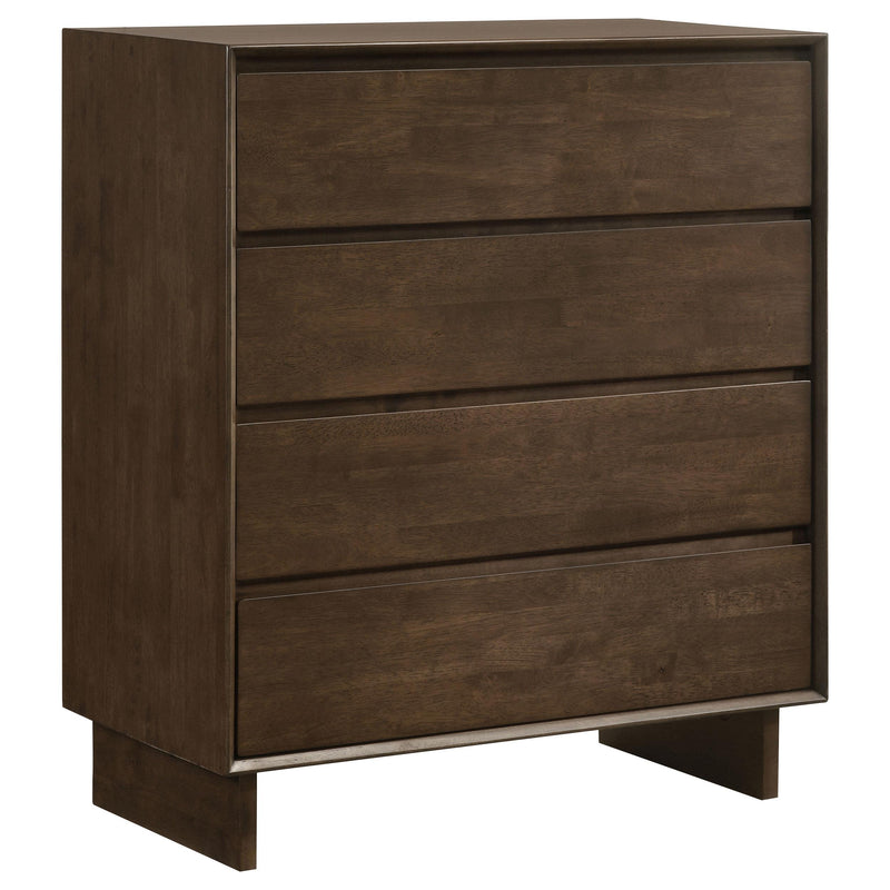 Glenwood 4-drawer Chest of Drawers Warm Brown - alternate view