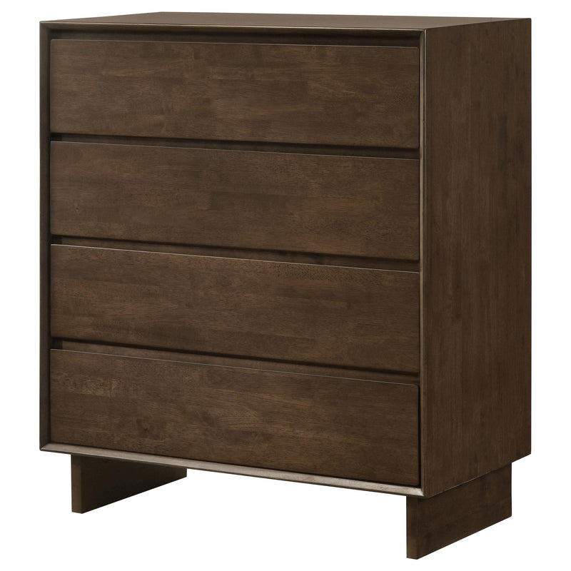 Glenwood 4-drawer Chest of Drawers Warm Brown - detail 4