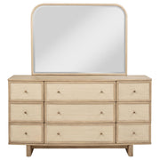 Kailani 9-drawer Dresser and Mirror Beige Oak - detail 3