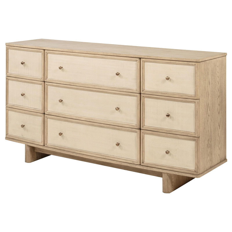 Kailani 9-drawer Dresser Cabinet Beige Oak - detail 4