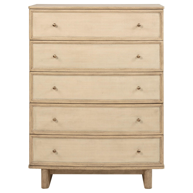 Kailani 5-drawer Bedroom Chest of Drawers Beige Oak - detail 3