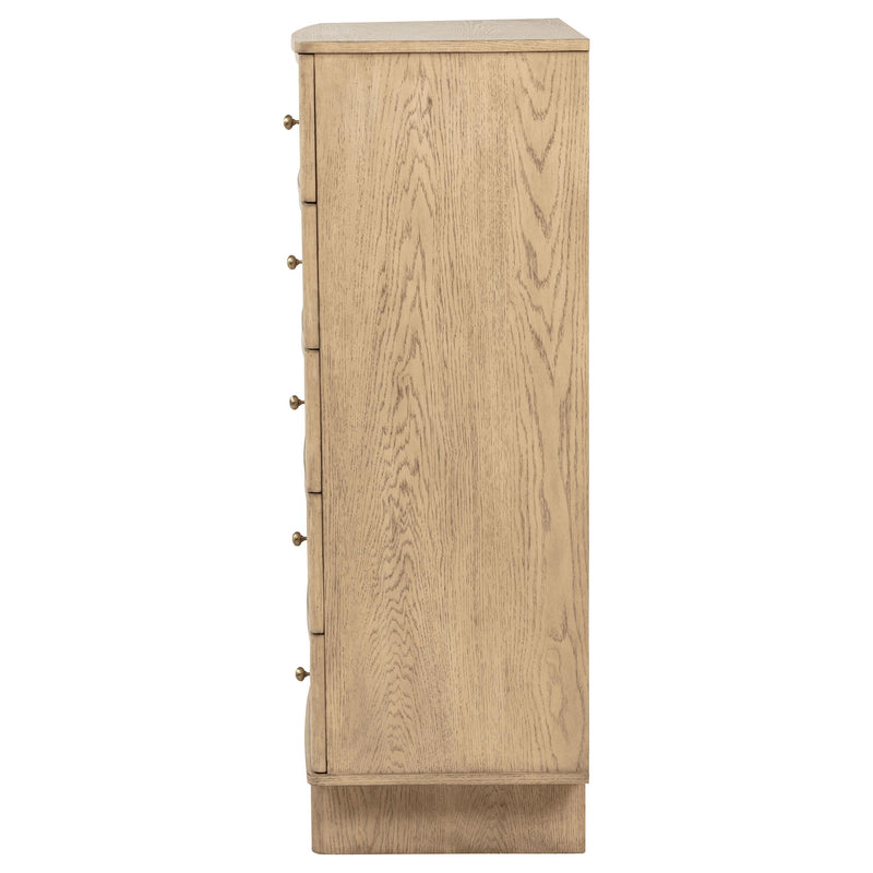 Kailani 5-drawer Bedroom Chest of Drawers Beige Oak - detail 5