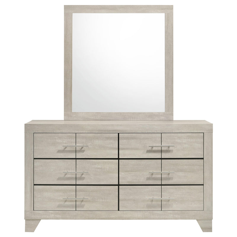 Trenton 6-drawer Bedroom Dresser With Mirror Rustic Cream - detail 3
