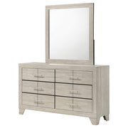 Trenton 6-drawer Bedroom Dresser With Mirror Rustic Cream - detail 4