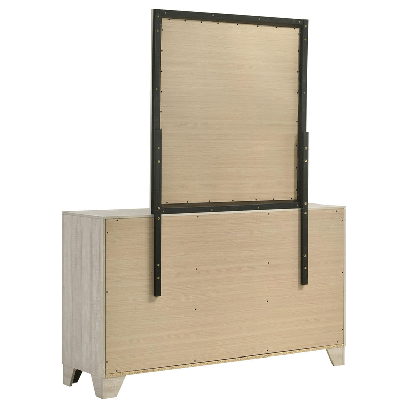 Trenton 6-drawer Bedroom Dresser With Mirror Rustic Cream - detail 6