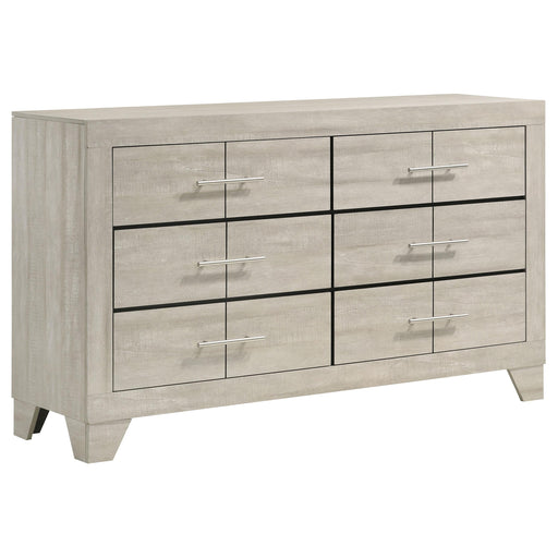 Trenton 6-drawer Bedroom Dresser Rustic Cream - alternate view