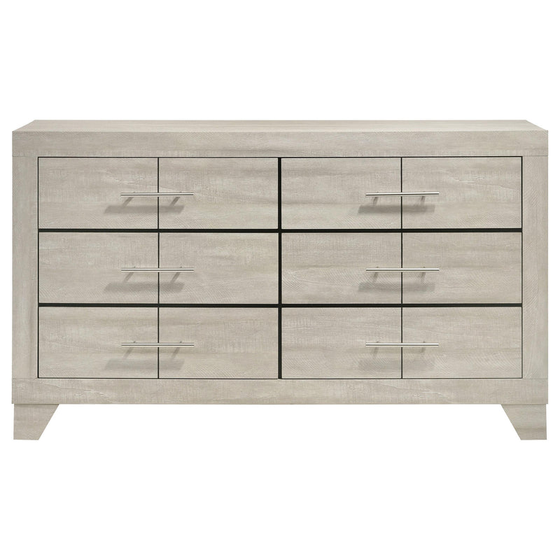Trenton 6-drawer Bedroom Dresser Rustic Cream - detail 3
