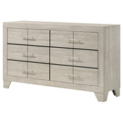 Trenton 6-drawer Bedroom Dresser Rustic Cream - detail 4