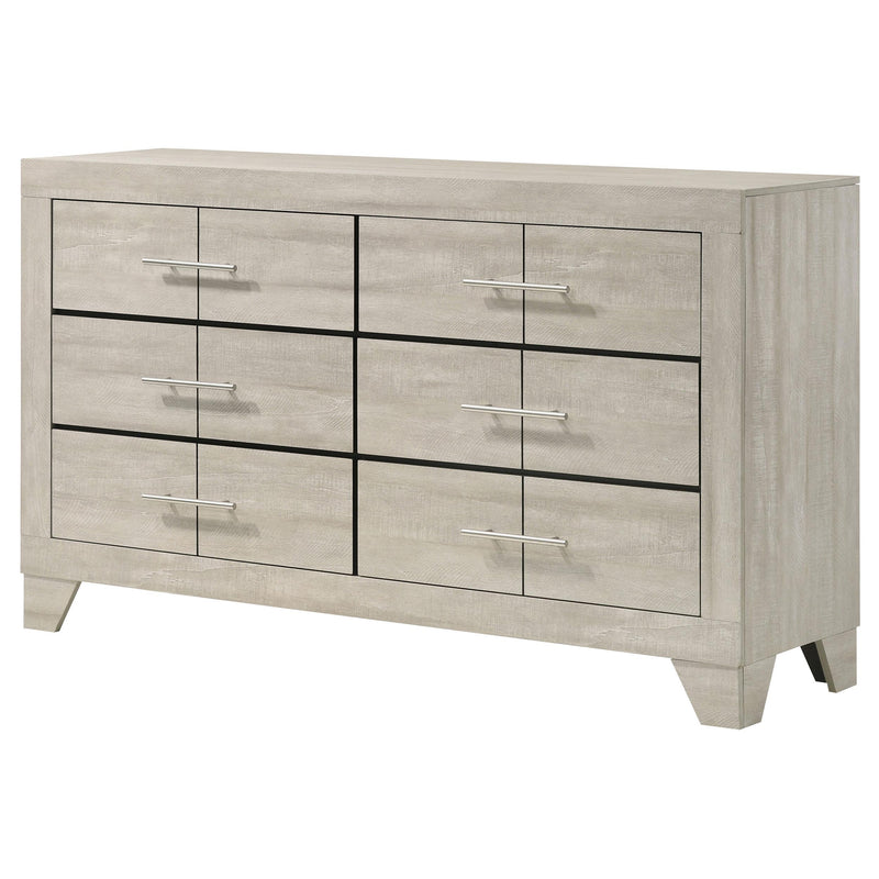 Trenton 6-drawer Bedroom Dresser Rustic Cream - detail 4