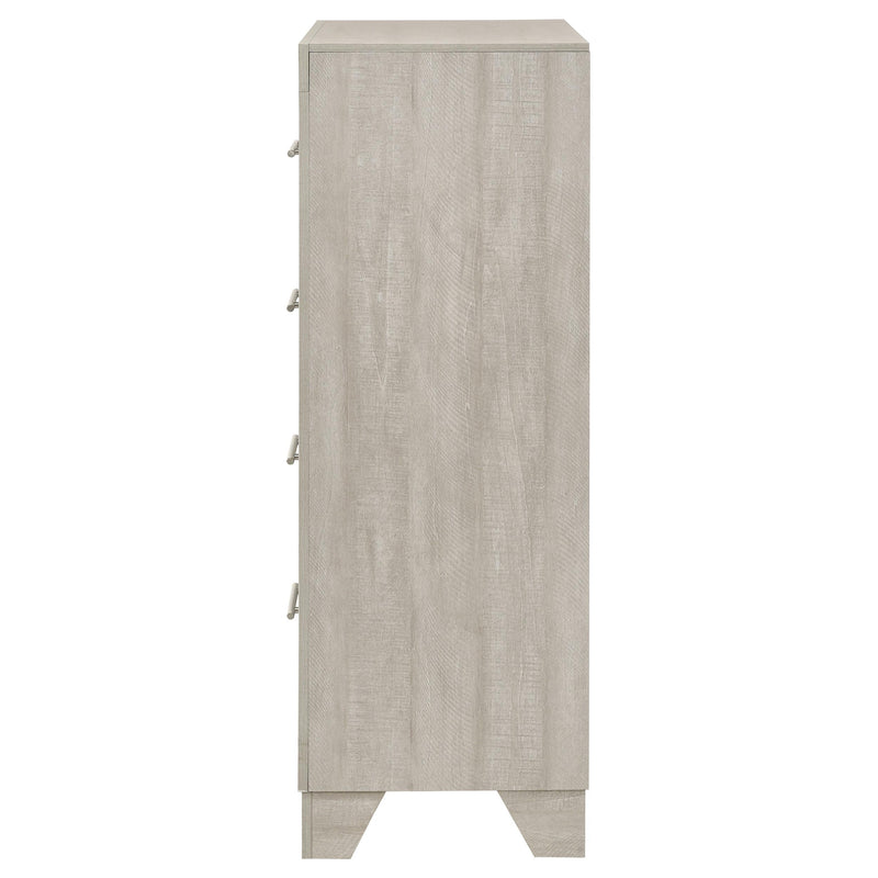 Trenton 4-drawer Bedroom Chest of Drawers Rustic Cream - detail 5