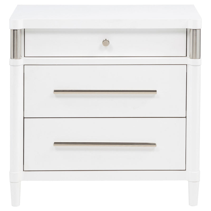 Gracemont 3-drawer Bedroom Nightstand Bedside Table White - detail 3
