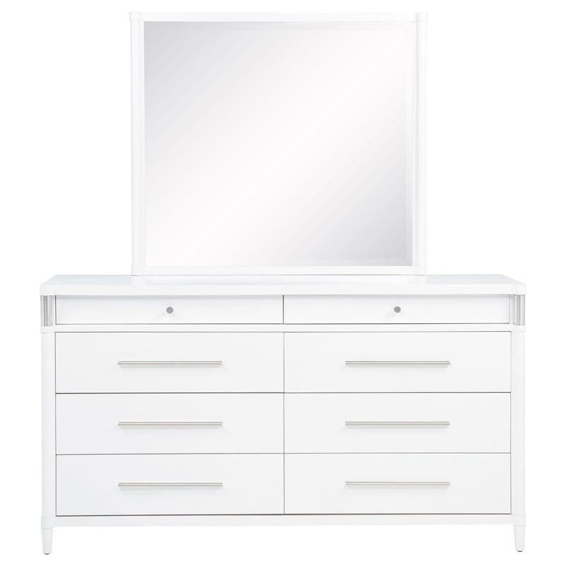 Gracemont 8-drawer Bedroom Dresser with Mirror White - detail 3