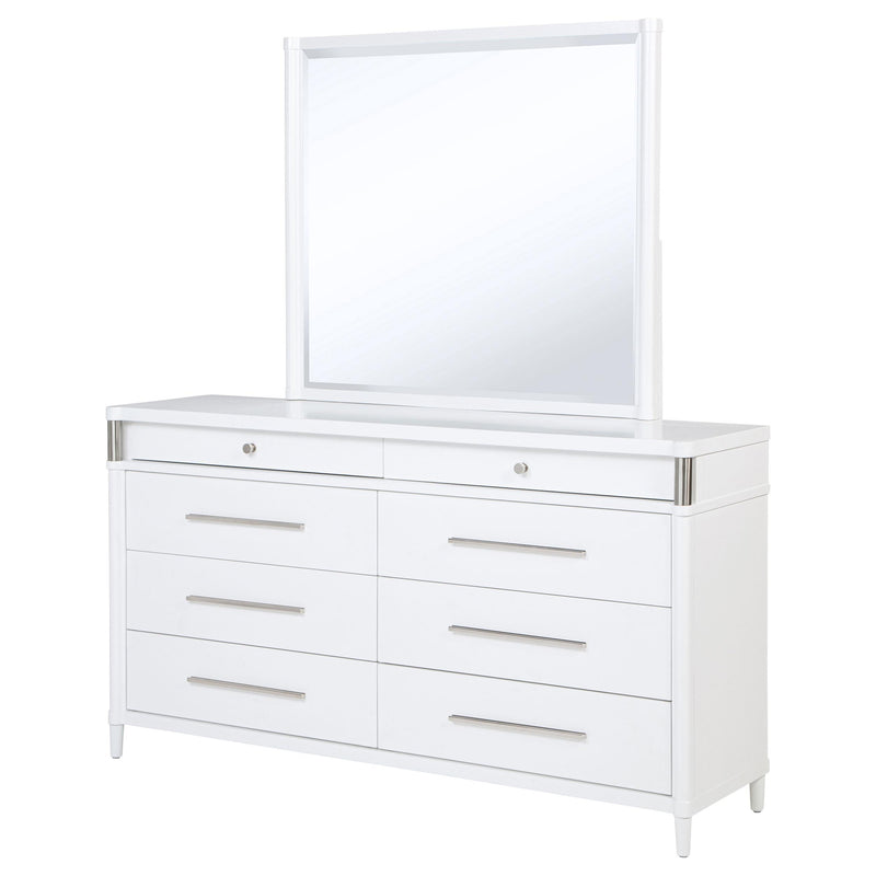 Gracemont 8-drawer Bedroom Dresser with Mirror White - detail 4