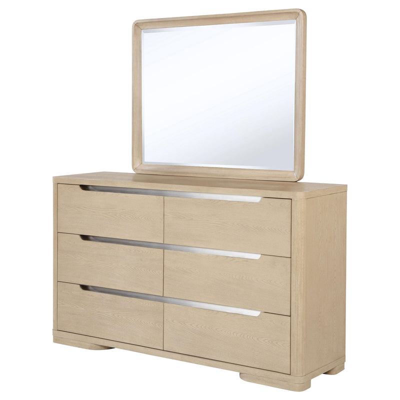 Ladera 6-drawer Bedroom Dresser and Mirror Light Elm - detail 4