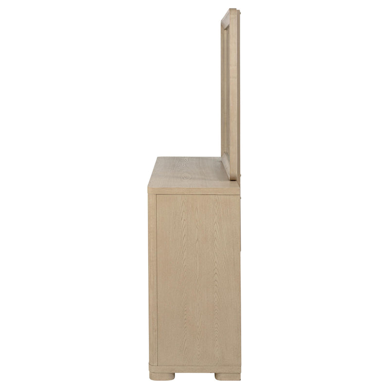 Ladera 6-drawer Bedroom Dresser and Mirror Light Elm - detail 5