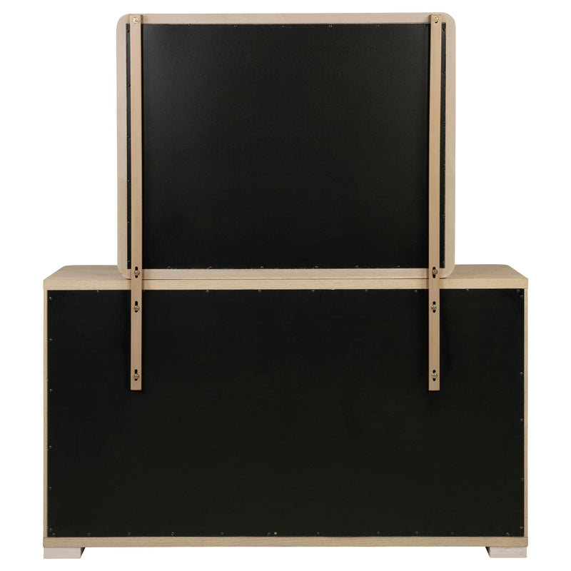 Ladera 6-drawer Bedroom Dresser and Mirror Light Elm - detail 7