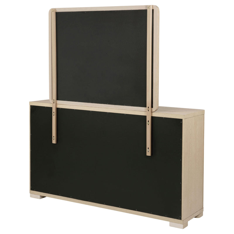 Ladera 6-drawer Bedroom Dresser and Mirror Light Elm - detail 8