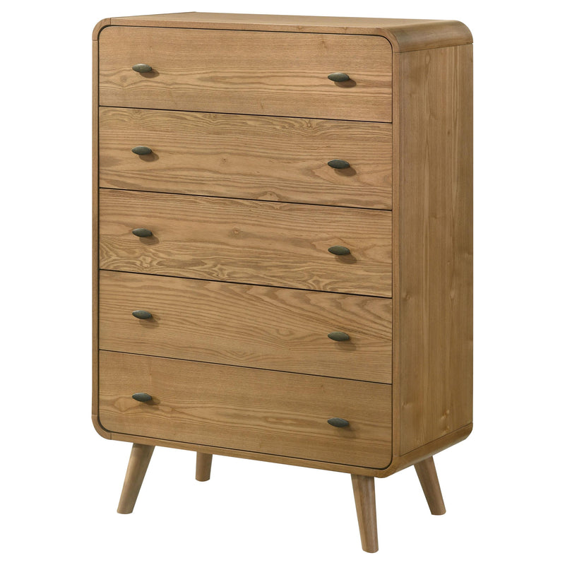 Robyn 5-drawer Bedroom Chest of Drawers Light Ash - detail 4
