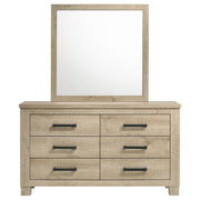 Oakglen 6-drawer Bedroom Dresser and Mirror Weathered Oak - detail 3