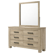 Oakglen 6-drawer Bedroom Dresser and Mirror Weathered Oak - detail 4