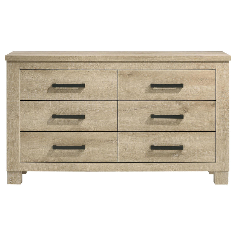 Oakglen 6-drawer Bedroom Dresser Weathered Oak - detail 3
